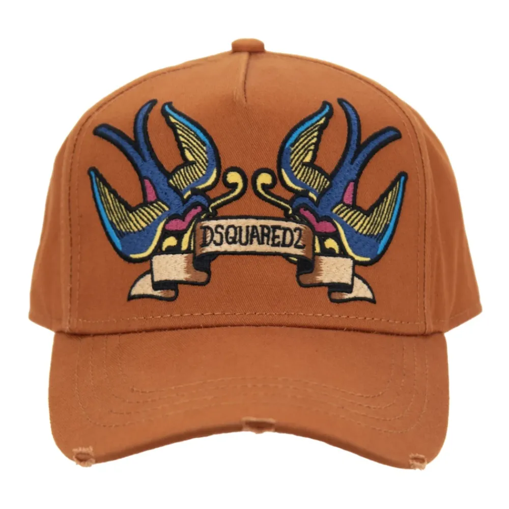Heren Dsquared2 Geborduurde baseballpet met gesp