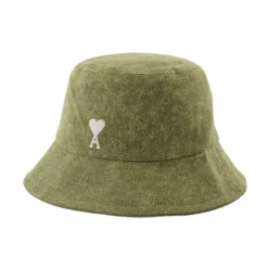 DAMES Ami Paris Hoeden|Hoeden^Geborduurde emmerhoed - Katoen - Khaki