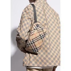 Heren Burberry Geborduurde Fabric Check Heuptas