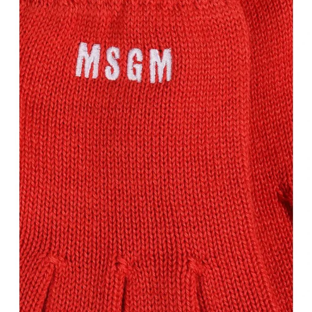 DAMES MSGM Handschoenen^Geborduurde Gebreide Wolmix Handschoenen
