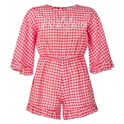 Monnalisa Geborduurde jumpsuit met korte mouwen