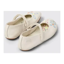 Camper Geborduurde leren ballerina's