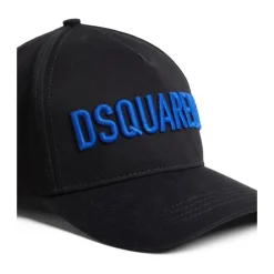 Heren Dsquared2 Geborduurde Logo Katoenen Petten met Gesp