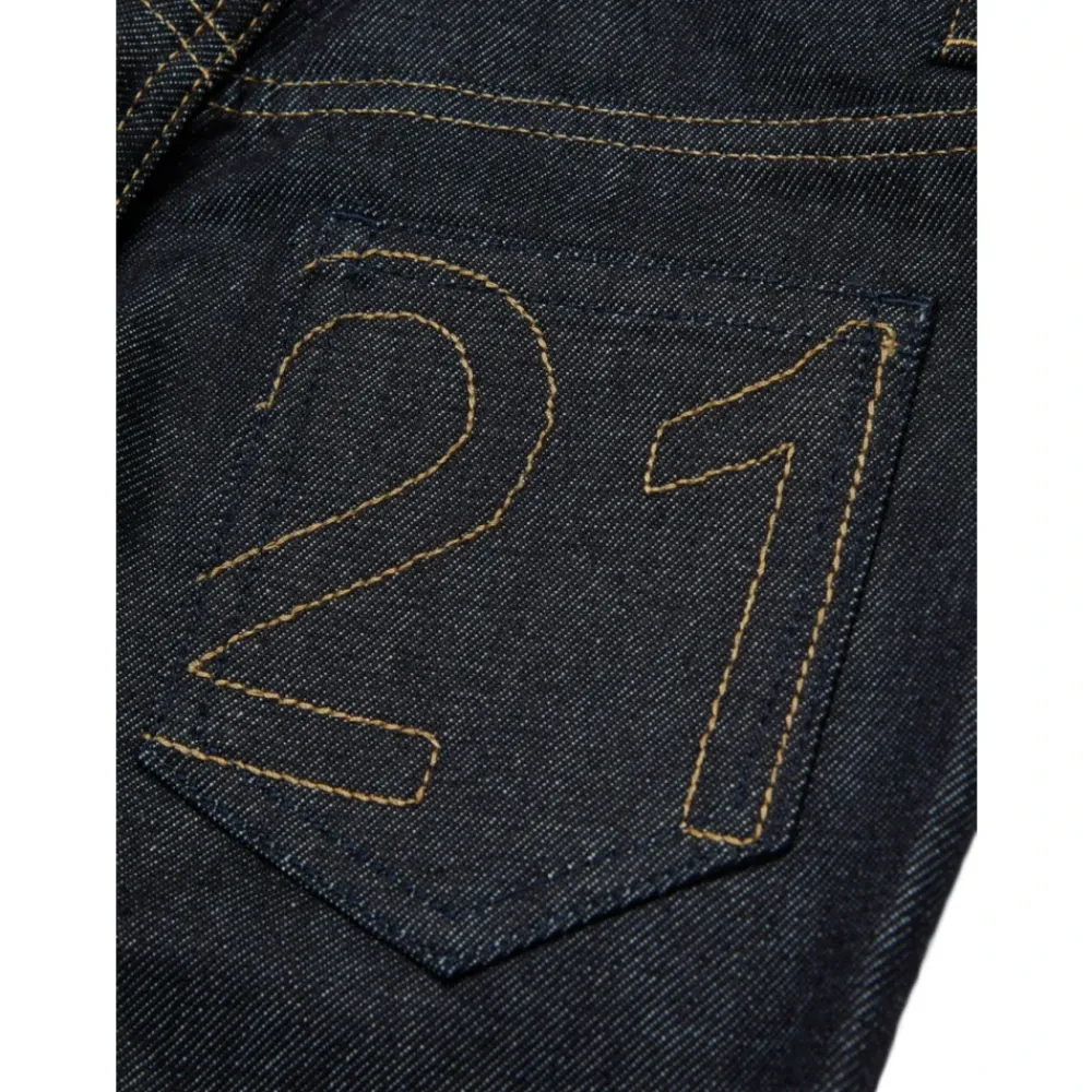 N21 Broeken & Jeans^Geborduurde Navy Blue Kinder Jeans