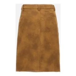 DAMES DES PHEMMES Geborduurde wikkelrok van imitatiesuède