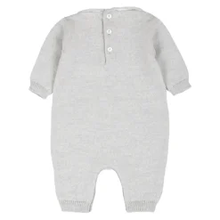 Little Bear Gebreide Grijze Jurk Peter Pan Kraag