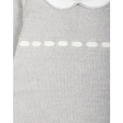 Little Bear Gebreide Grijze Jurk Peter Pan Kraag