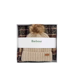 Barbour Gebreide Sjaal en Muts Set met Pom Pom