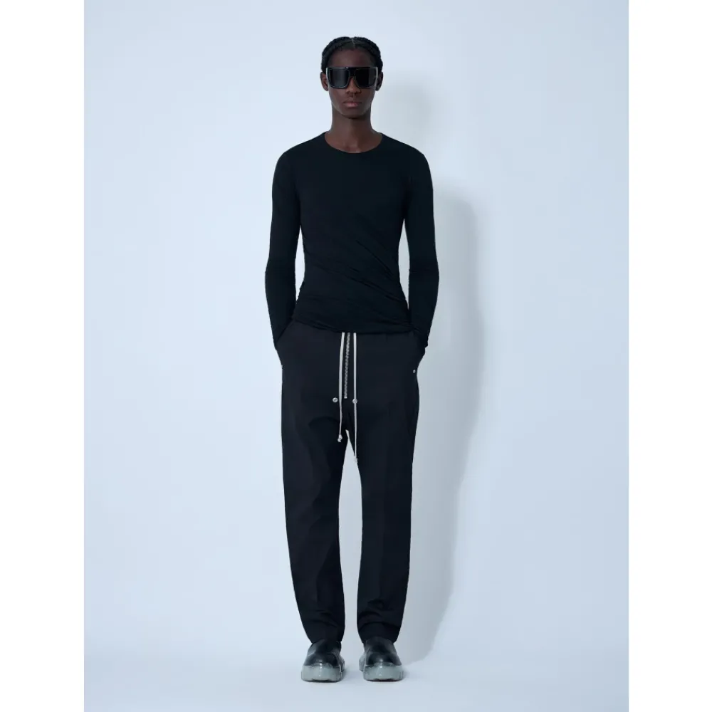 Heren Rick Owens Broeken^Gecoate Cargo Broek met Trekkoord Tailleband
