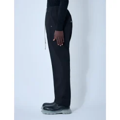 Heren Rick Owens Broeken^Gecoate Cargo Broek met Trekkoord Tailleband