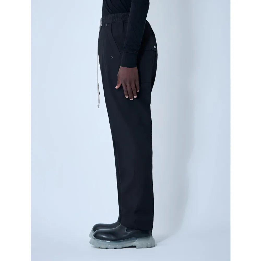 Heren Rick Owens Broeken^Gecoate Cargo Broek met Trekkoord Tailleband