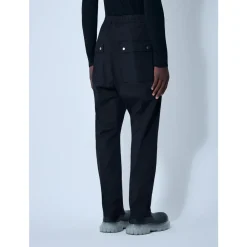 Heren Rick Owens Broeken^Gecoate Cargo Broek met Trekkoord Tailleband