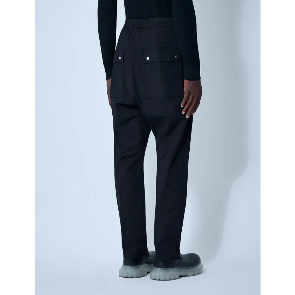Heren Rick Owens Broeken^Gecoate Cargo Broek met Trekkoord Tailleband