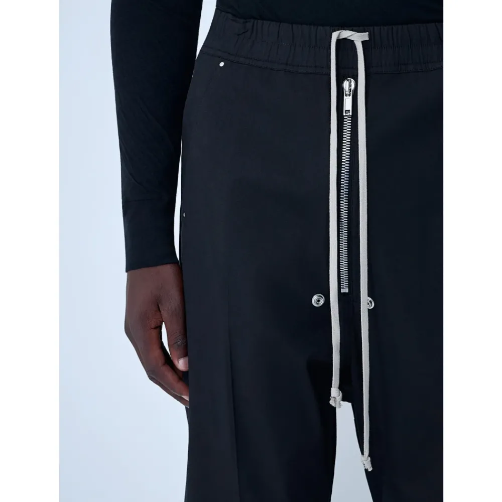 Heren Rick Owens Broeken^Gecoate Cargo Broek met Trekkoord Tailleband
