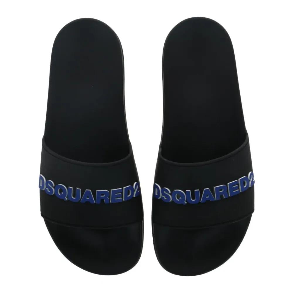 Heren Dsquared2 Gedessineerde ronde pantoffels
