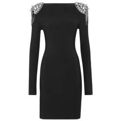 DAMES Philipp Plein Gedrapeerde Mini-jurk met Kristallen