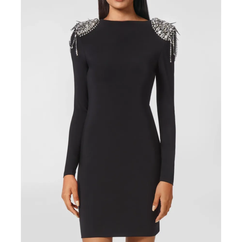 DAMES Philipp Plein Gedrapeerde Mini-jurk met Kristallen