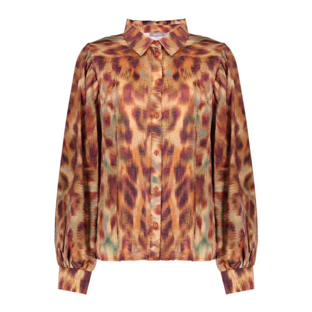 DAMES Geisha Gedrukte lange mouw blouse