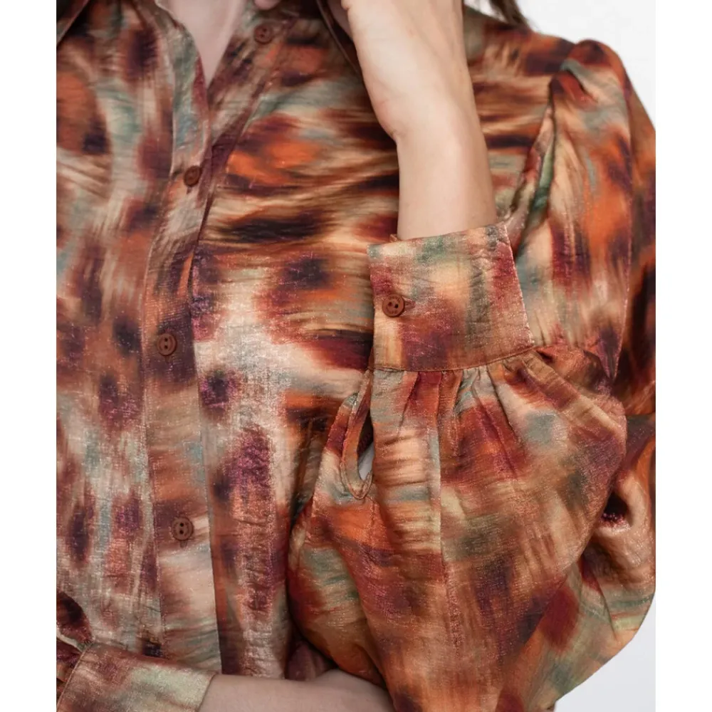 DAMES Geisha Gedrukte lange mouw blouse