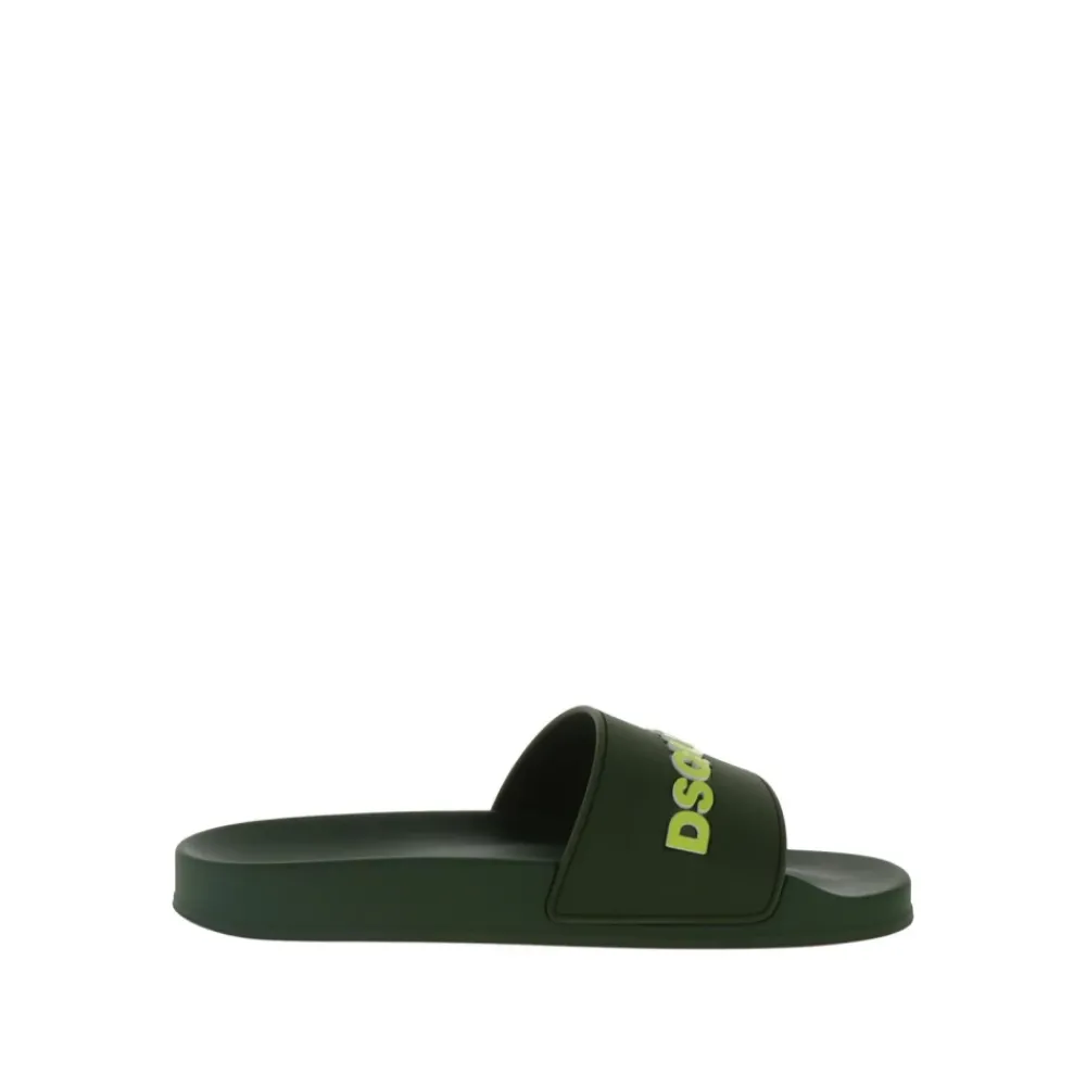 Heren Dsquared2 Gedrukte ronde neus slippers