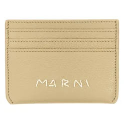 Heren Marni Portefeuilles^Gehamerd Leren Kaarthouder