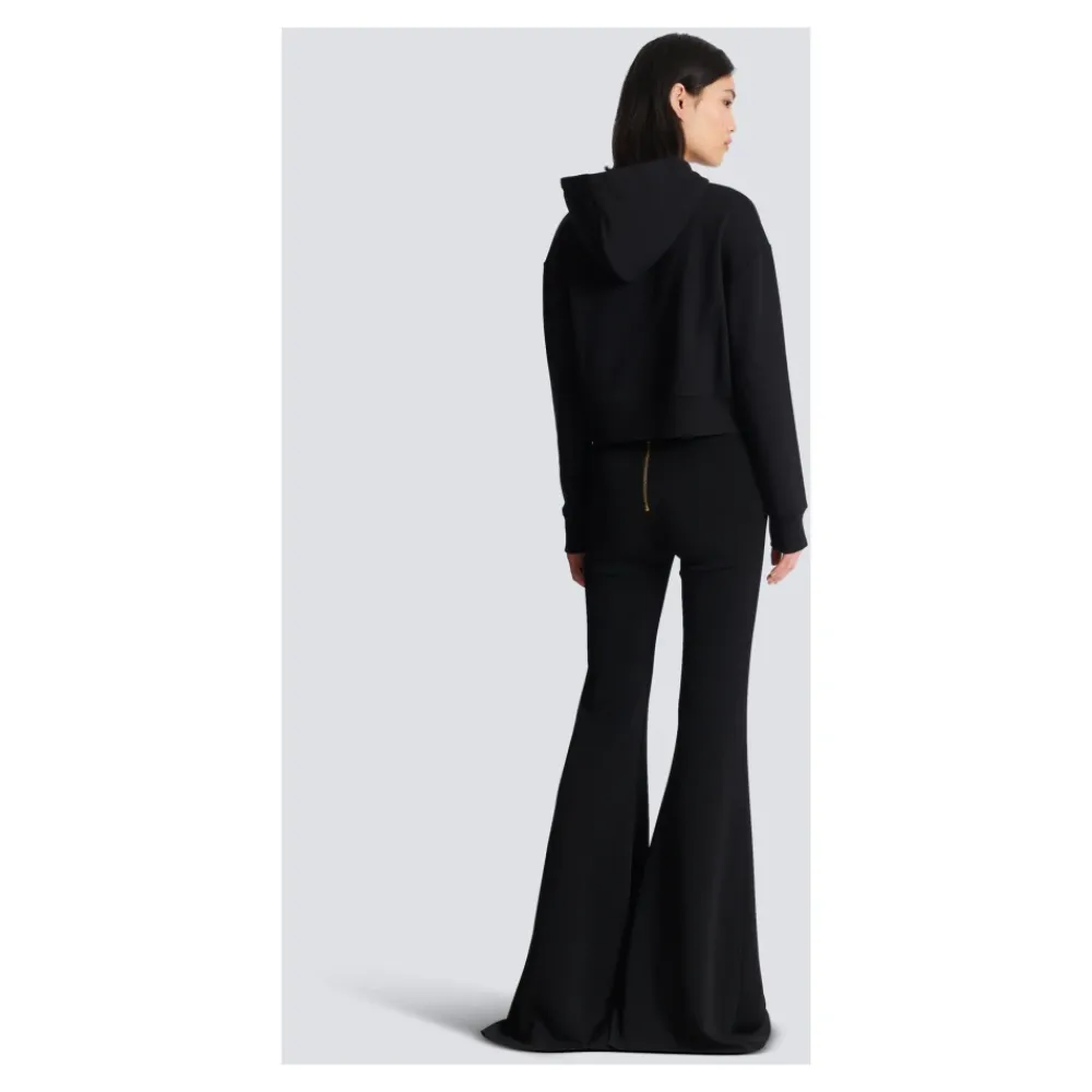 DAMES Balmain Hoodies & Sweatvesten^Geknipte neon-print sweatshirt