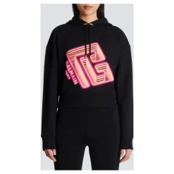 DAMES Balmain Hoodies & Sweatvesten^Geknipte neon-print sweatshirt