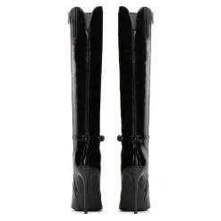 DAMES Kazar Enkellaarsjes^Gelakte stilettohaklaarzen met uitgesneden bovendeel