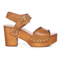 DAMES Chloé Gembere leren enkelband sandalen