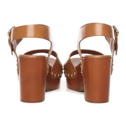 DAMES Chloé Gembere leren enkelband sandalen