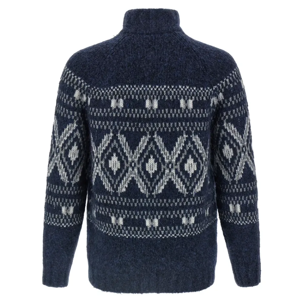 Heren Brunello Cucinelli Truien & Vesten^Geometric Jacquard Cardigan With Zipper