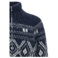 Heren Brunello Cucinelli Truien & Vesten^Geometric Jacquard Cardigan With Zipper