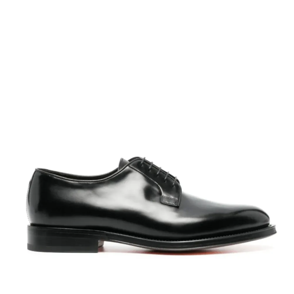 Heren Santoni Instappers & Slip Ons|Nette Schoenen^Gepolijste leren Derby schoenen