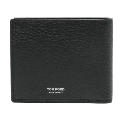 Heren Tom Ford Portefeuilles^Geprinte Elongated T Line Klassieke Bifold Portemonnee van Hertenleer