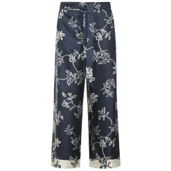 DAMES Max Mara Geprinte Zijden Broek met Ceintuur
