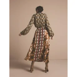 DAMES Summum Woman Jurken^Geprintte Midi Jurk met Ballonmouwen