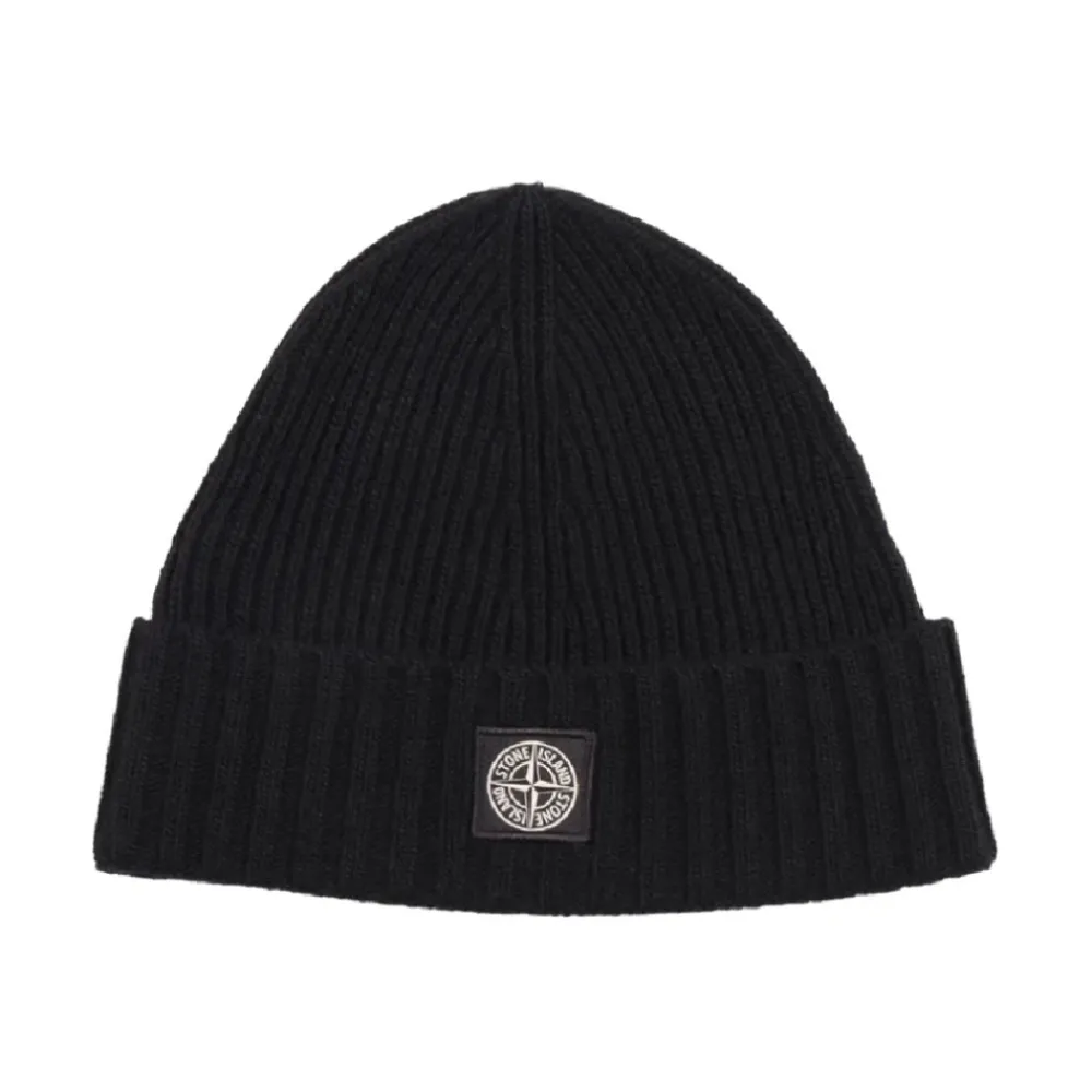 Stone Island Geribbelde Beanie
