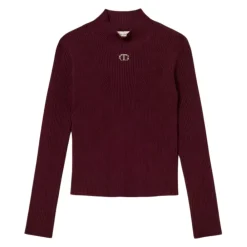 Twinset Geribbelde coltrui met ovale T