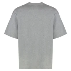 Heren Off White Geribbelde crew-neck T-shirt in katoen