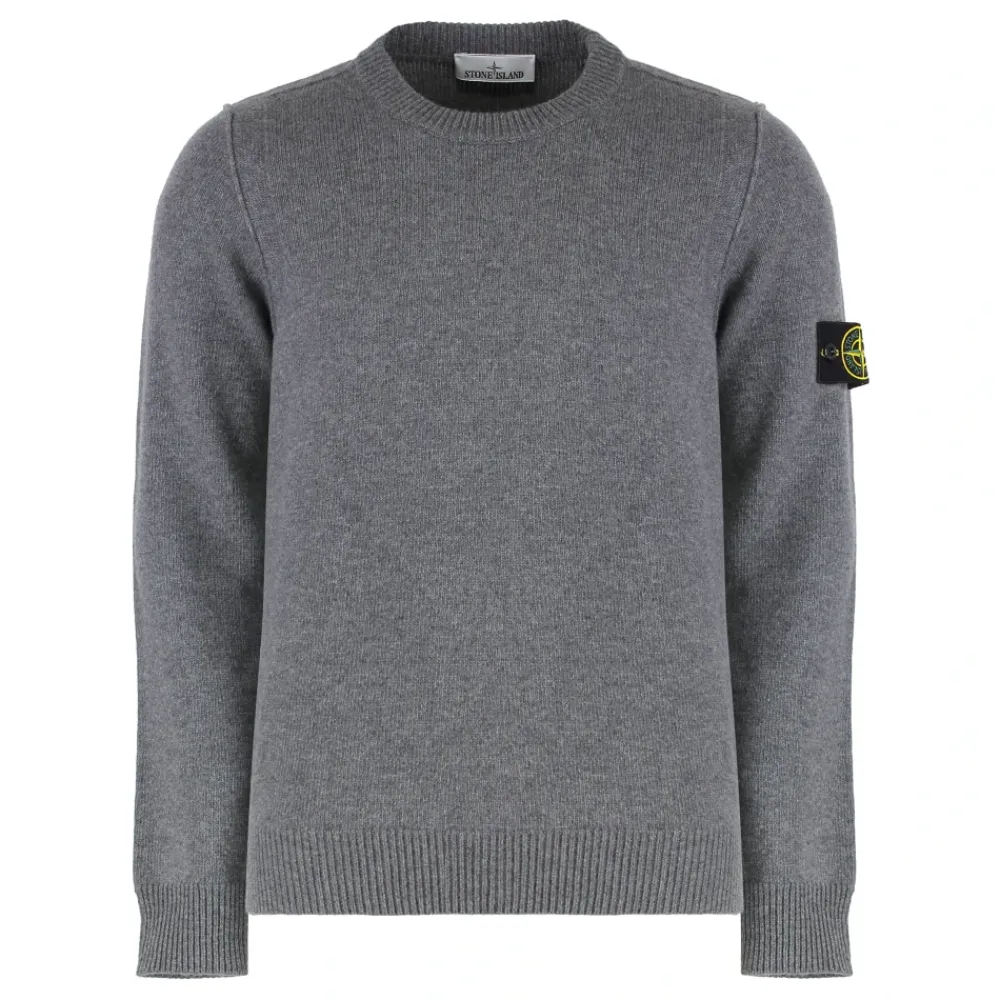 Heren Stone Island Truien & Vesten^Geribbelde crew-neck wolmix trui