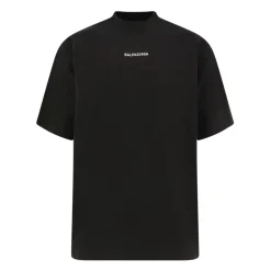 Heren Balenciaga Geribbelde Ronde Hals Korte Mouw Geborduurd T-shirt