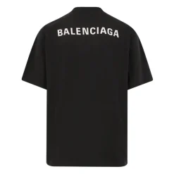 Heren Balenciaga Geribbelde Ronde Hals Korte Mouw Geborduurd T-shirt
