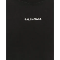 Heren Balenciaga Geribbelde Ronde Hals Korte Mouw Geborduurd T-shirt