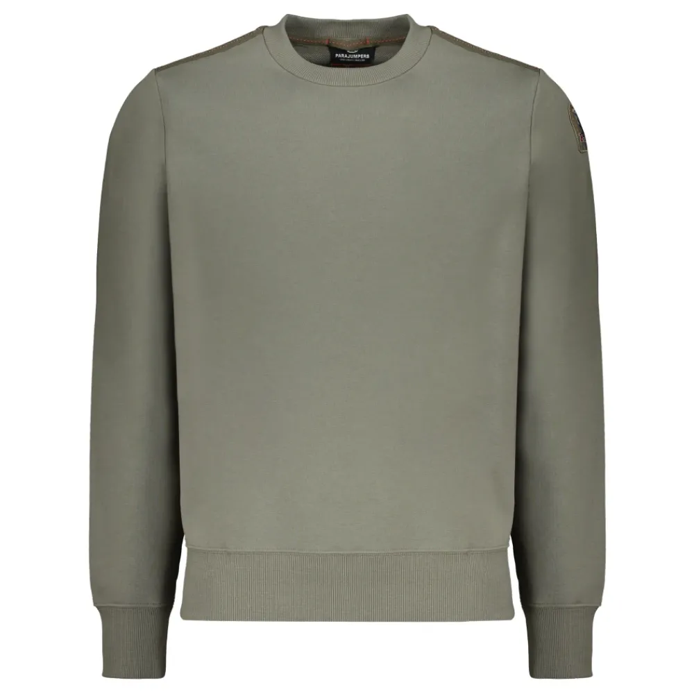 Heren Parajumpers Geribbelde sweater met ronde hals en logopatch