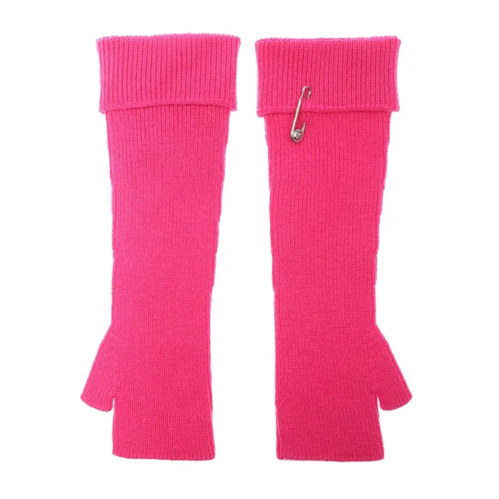 DAMES Versace Geribbelde Wollen Handschoenen met Medusa Detail