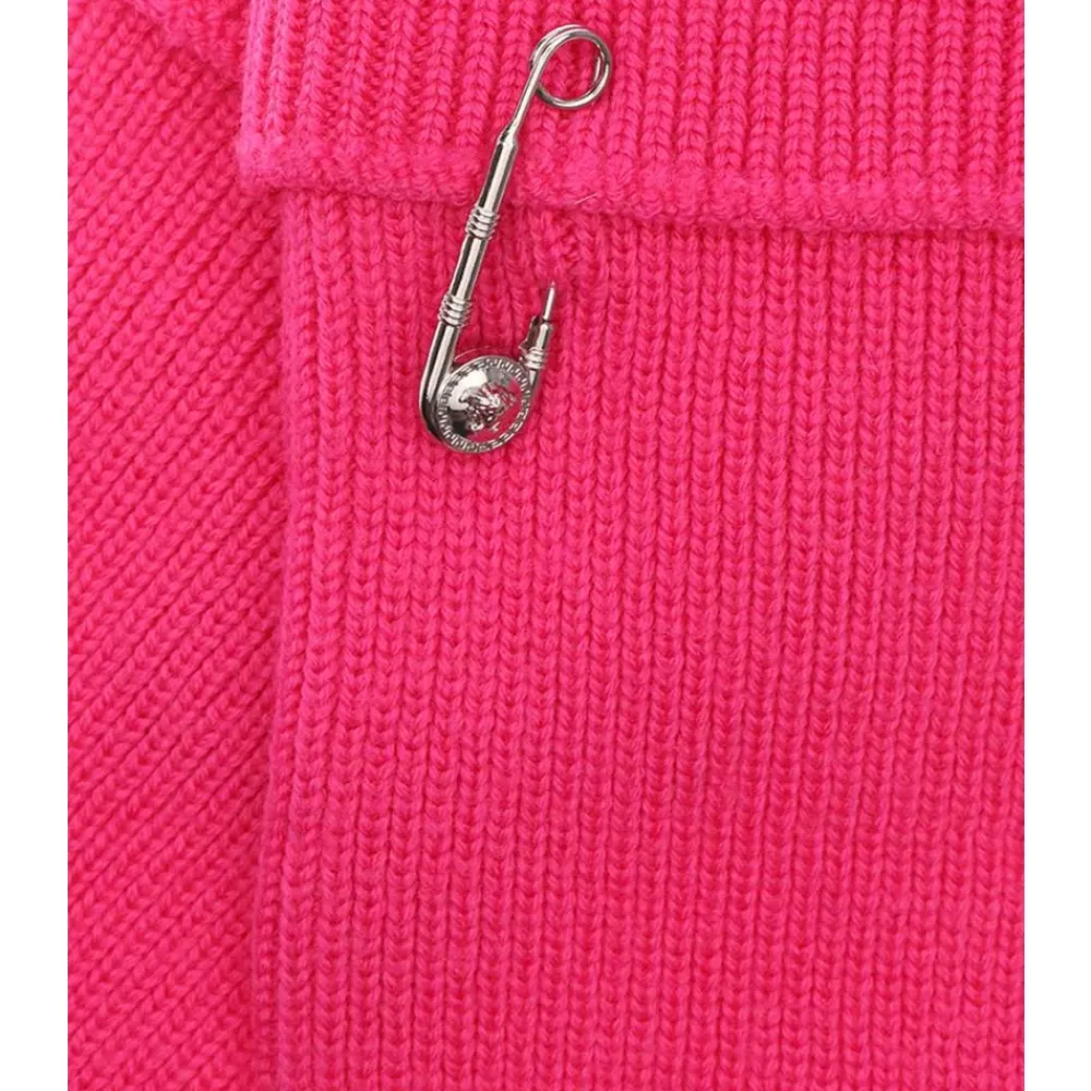 DAMES Versace Geribbelde Wollen Handschoenen met Medusa Detail