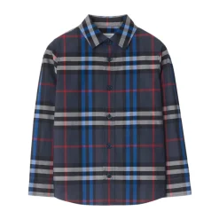 Burberry Bovenkleding^Geruit katoenen overhemd