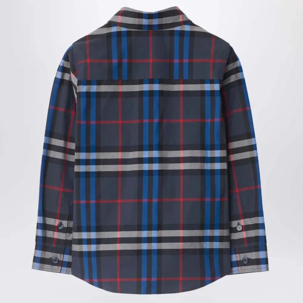 Burberry Bovenkleding^Geruit katoenen overhemd