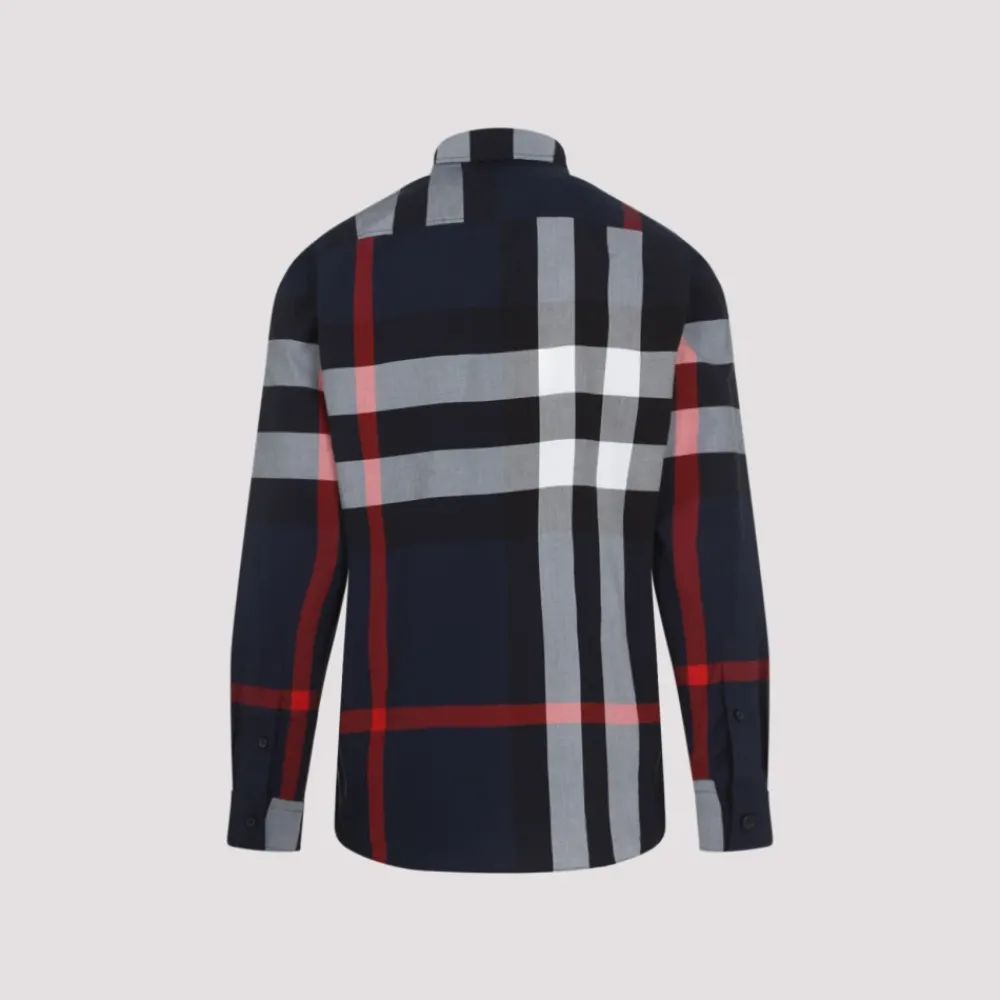 Heren Burberry Overhemden^Geruit katoenen overhemd