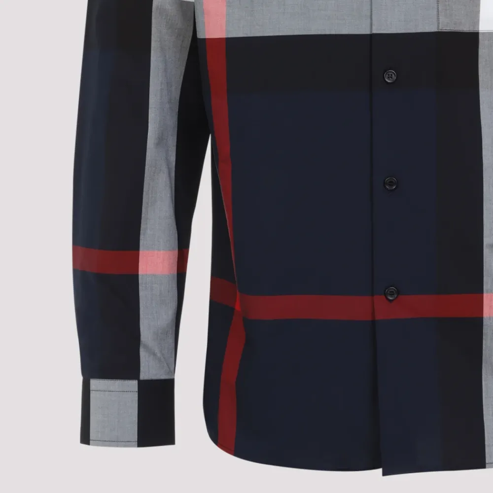 Heren Burberry Overhemden^Geruit katoenen overhemd